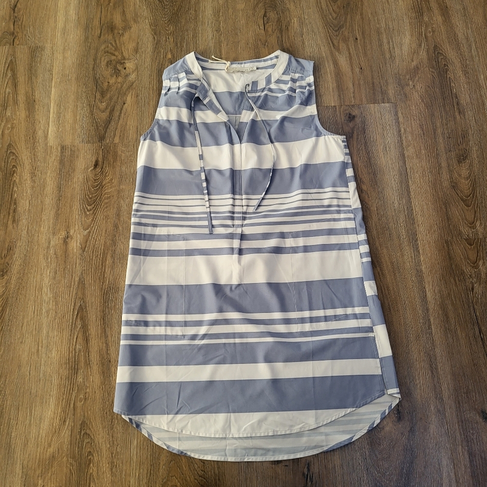 prAna Natassa Tunic Top Women's Small V-neck Sleeveless Nautical Stripe Beach XS